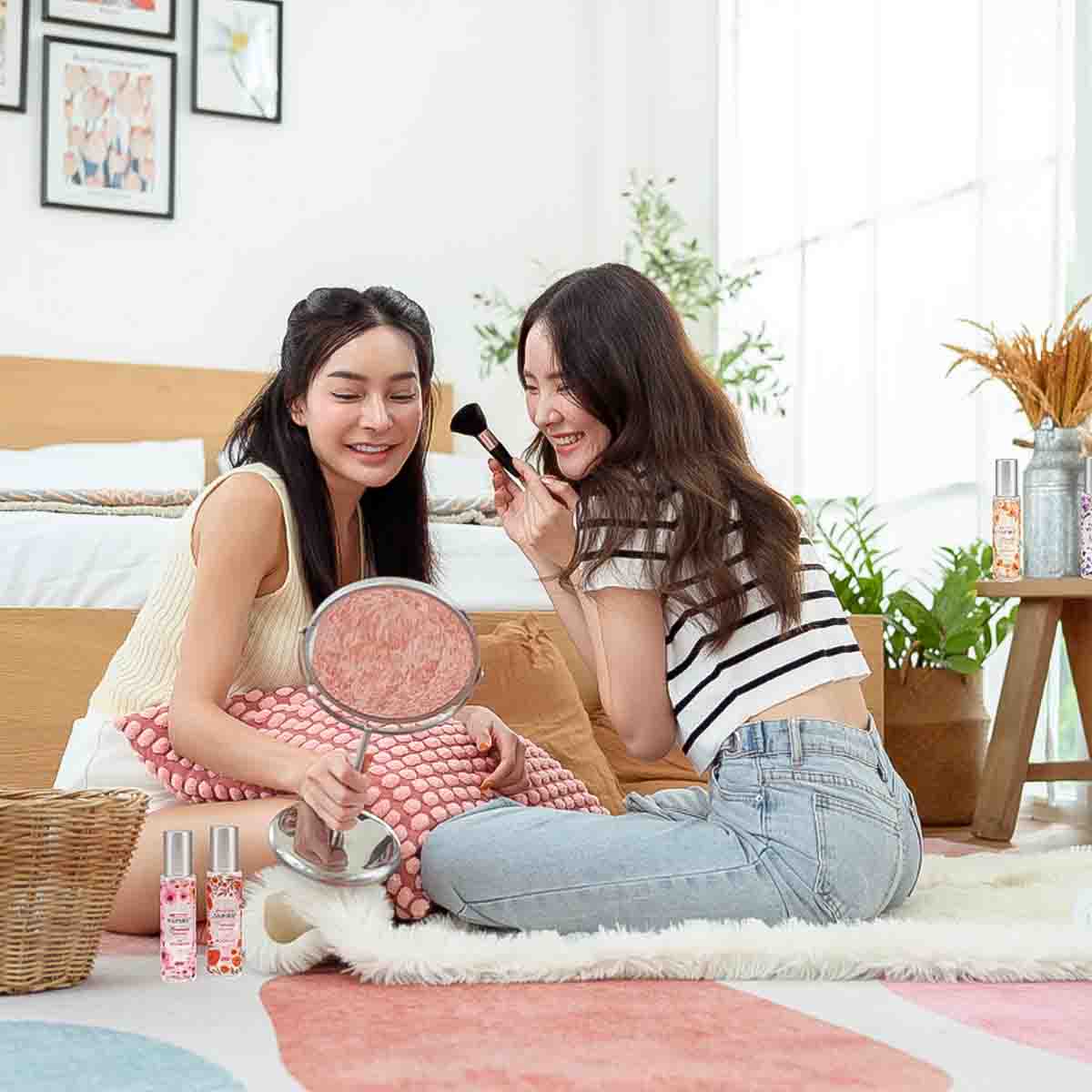 two women talking