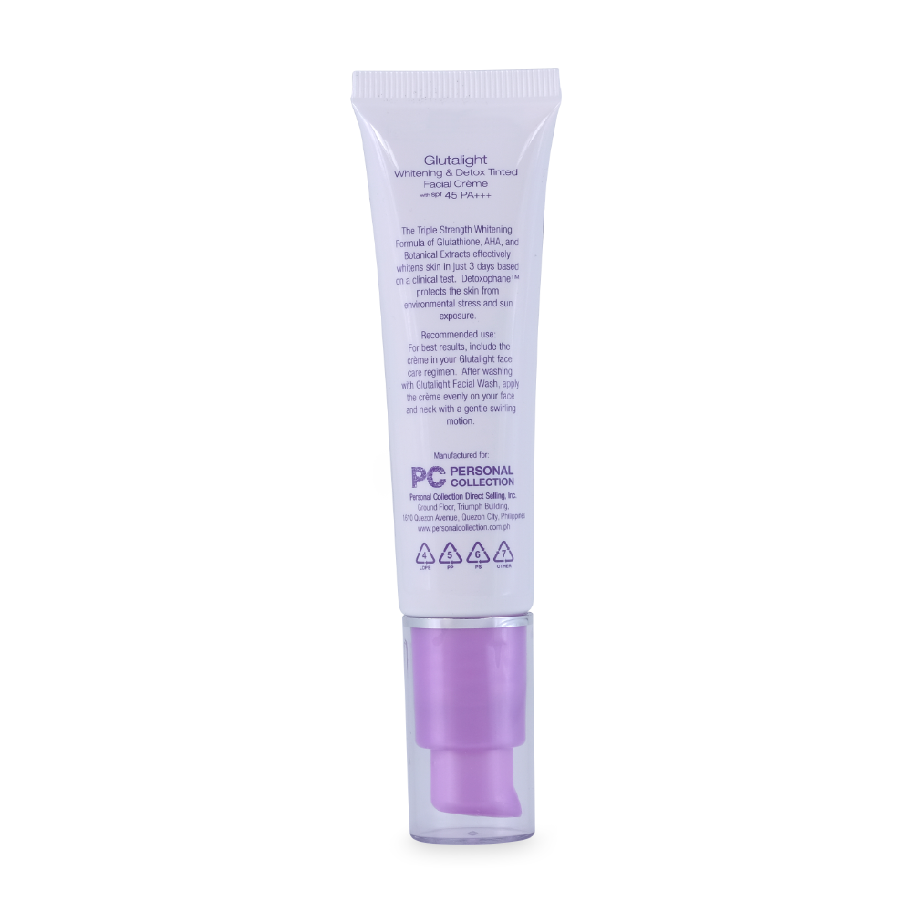 what does tylenol do to glutathione Glutalight Whitening & Detox Tinted Facial Creme with SPF 45 PA+++